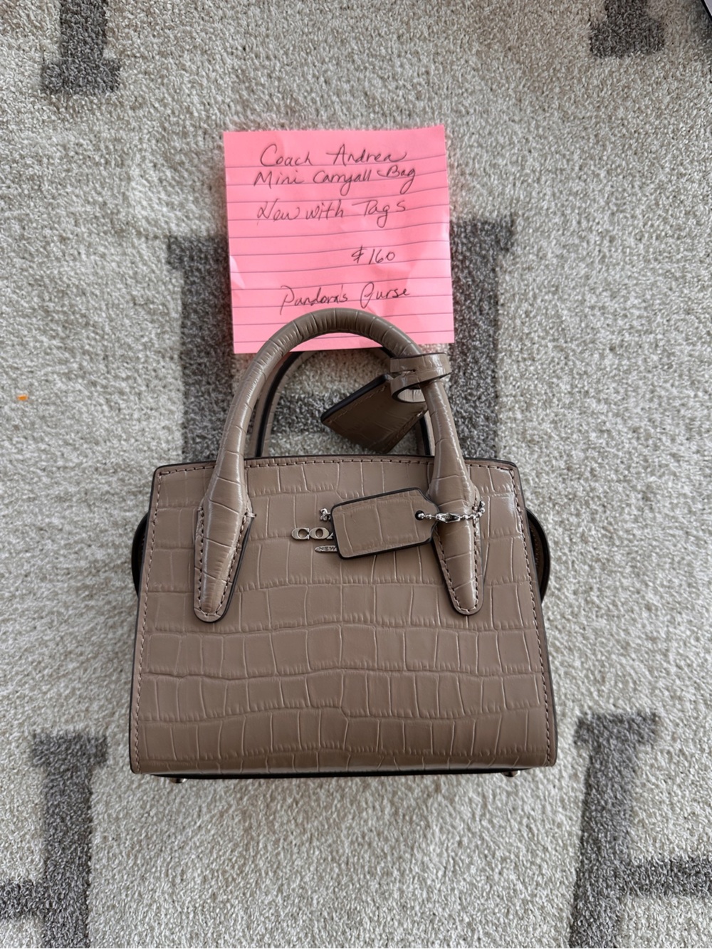 Coach Andrea mini carryall bag Taupe Top-Handle Women's xbody